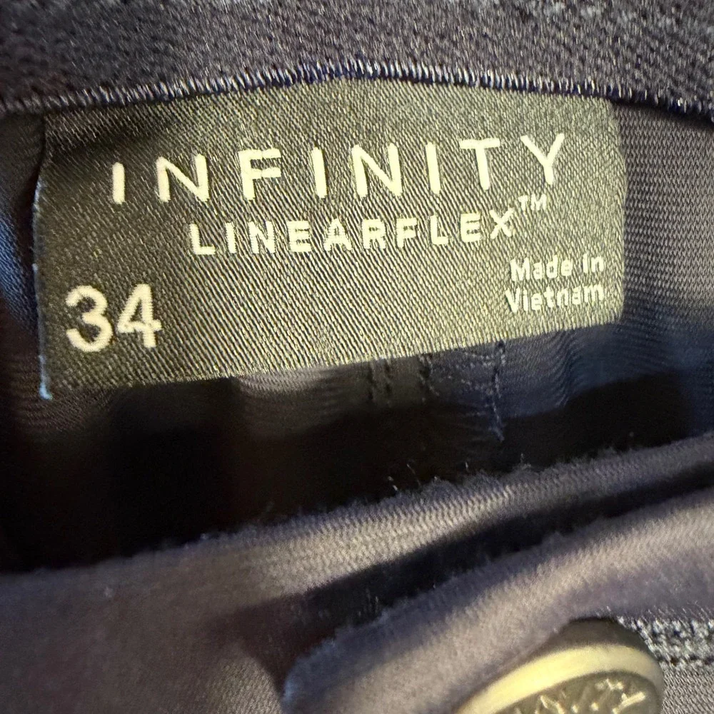 Infinity Linearflex Mens Navy Blue Performance Golf Shorts Stretch Size 34